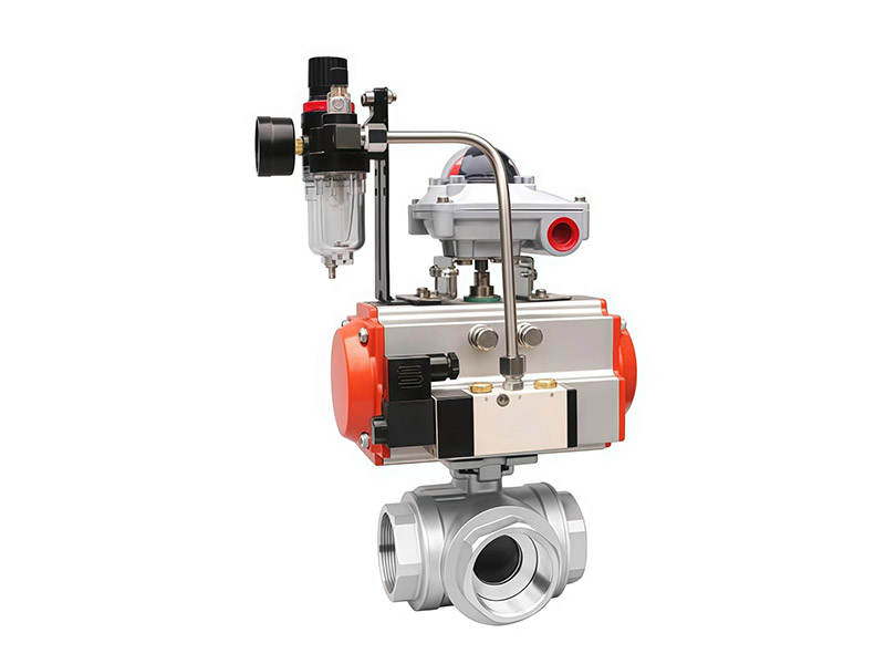 img of Pneumatic Three-way Intemal Thread Ball Valve